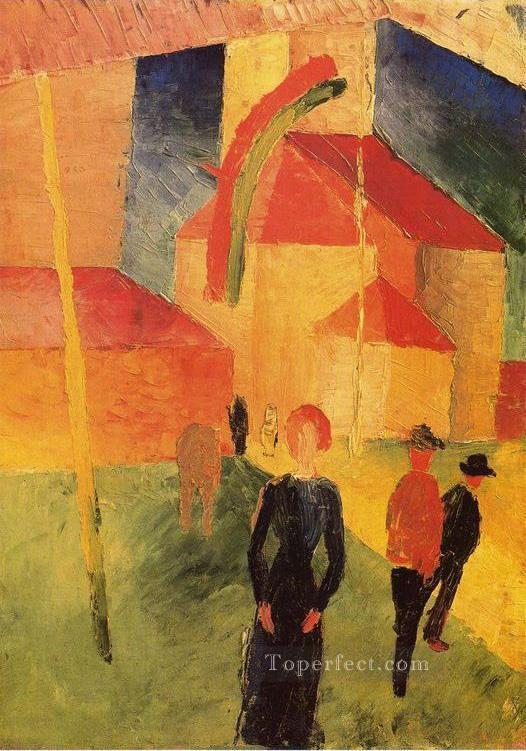 Church with Flags Expressionism Oil Paintings